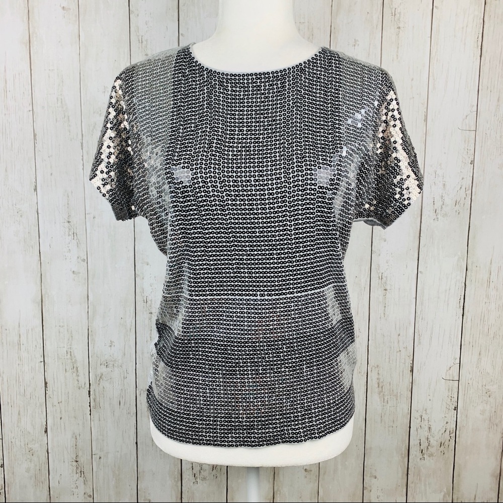 🔥MICHAEL MICHAEL KORS🔥Sequin Short Sleeve Top XXS